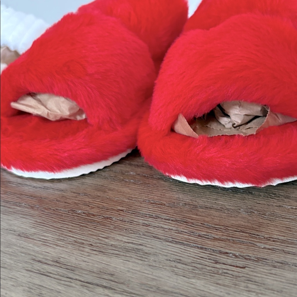 Lot of 2x NEW Furry Soft Double Strap Slip-On Slide Slippers Women’s Sz 10/11 - Picture 7 of 10